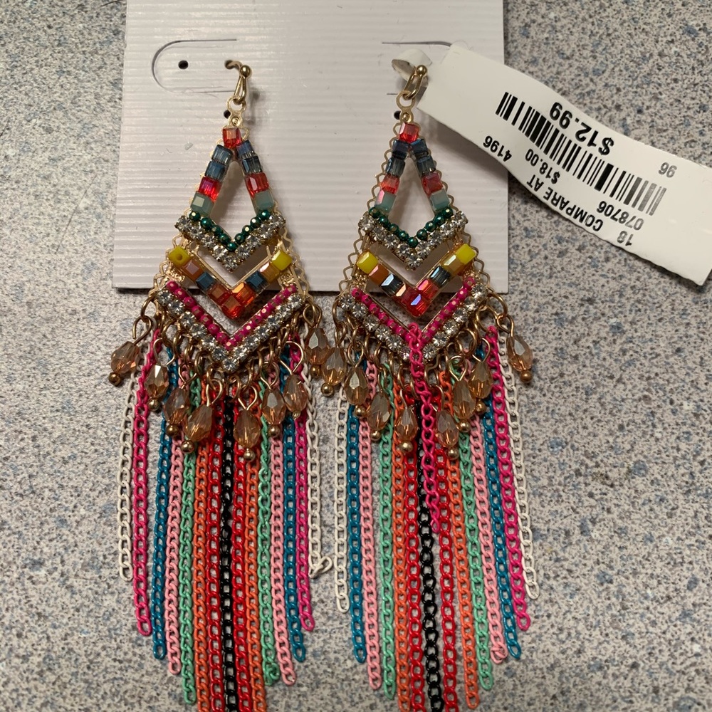 Colorful long earrings